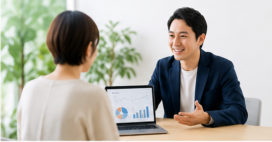 現状や課題を相談しながら整理する様子